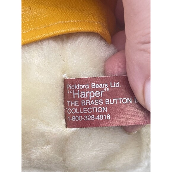 VTG 1996  Pickford Brass Button Bear Harper  Stuffed Animal w/ Outfit & Hat - Picture 6 of 9